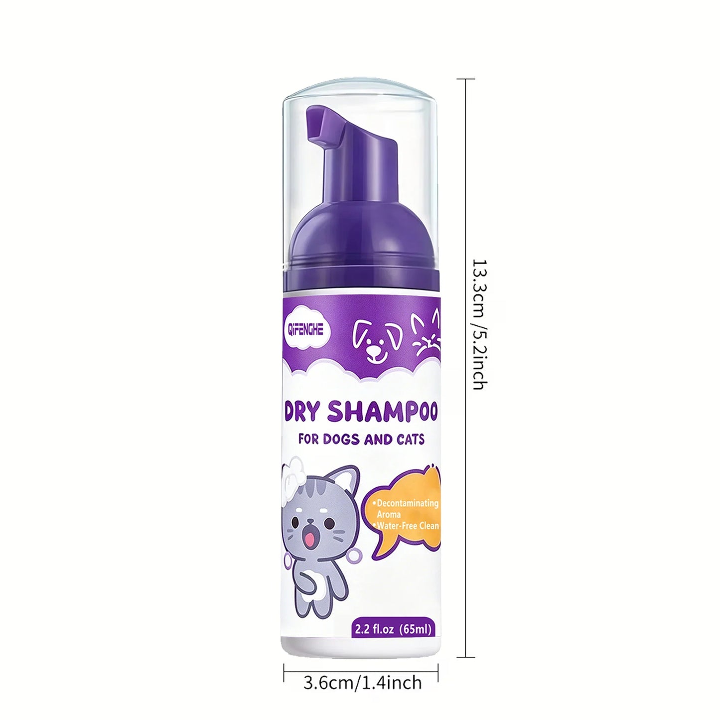 No Rinse Dog & Cat Dry Shampoo Foam – Waterless Pet Cleaner