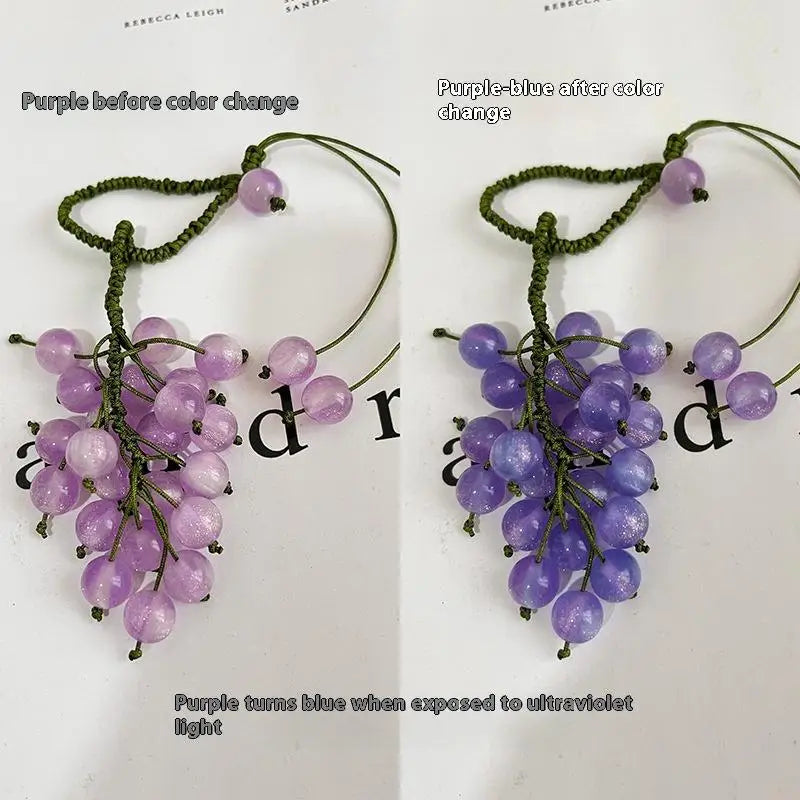 Color-Changing Grape Pendant DIY Bead Keychain Craft Kit