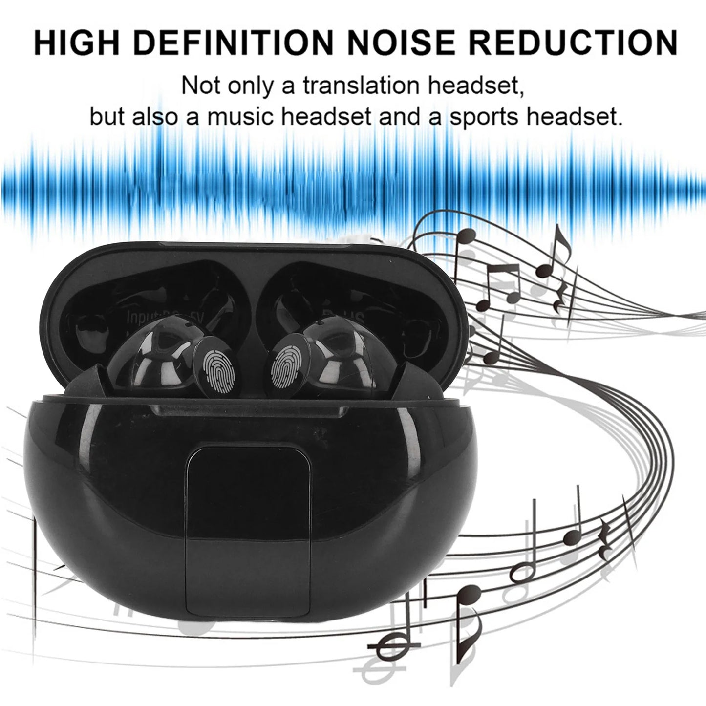 M10 Translator Earbuds Support 140 Languages Two Way Dual Mic Noise