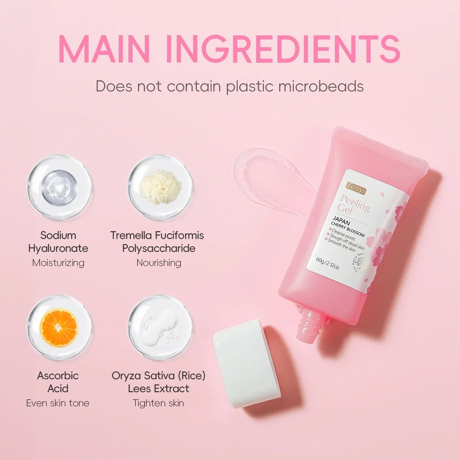 Sakura Exfoliating Gel Face & Body Scrub 60g Peaceful Pleasures Health and Wellness
