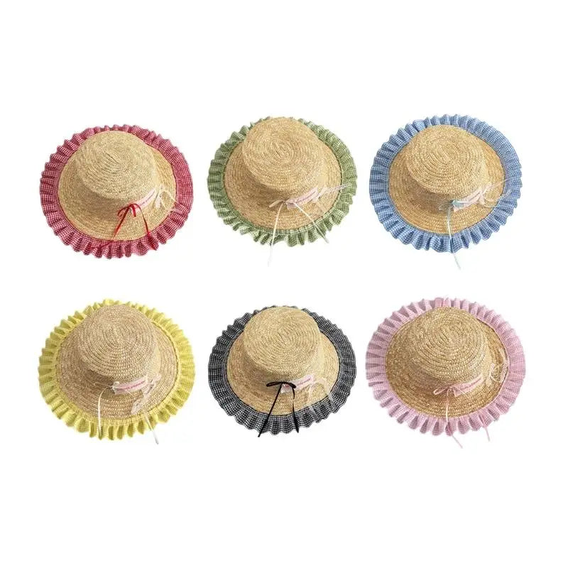Kids Wide Brim Straw Sun Hat | Bowknot, Adjustable, UV Protection