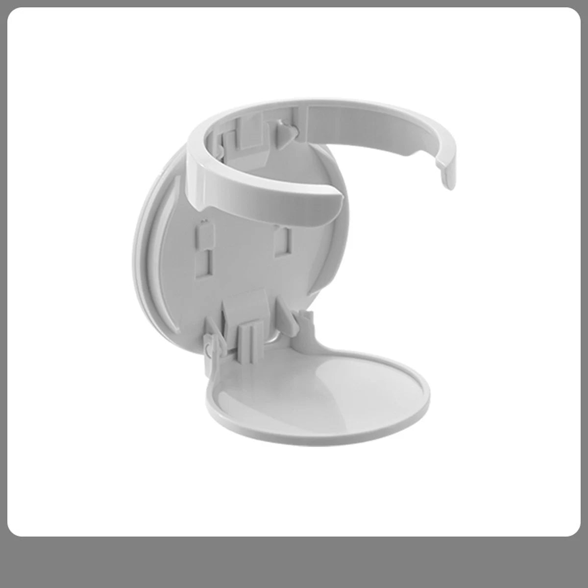 1Pcs No Punching Folding Cup Holder Office Desk Cabinet Door Coffee Storage Rack Home Dormitory Wall Mounted Cup Holder Peaceful Pleasures Health and Wellness White