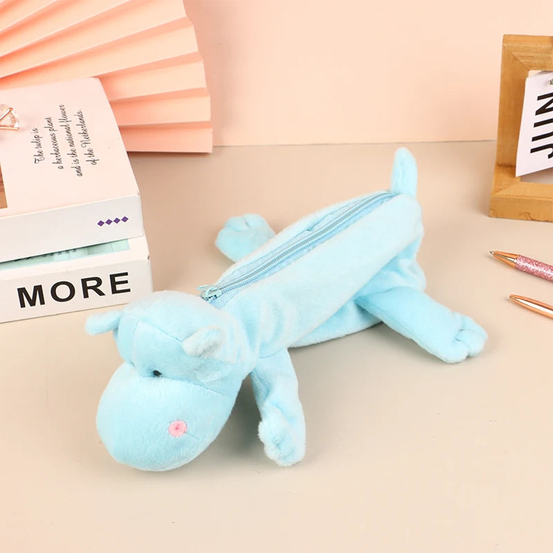 Cute Animal Plush Pencil Case – Lion Tiger Bear Pen Pouch
