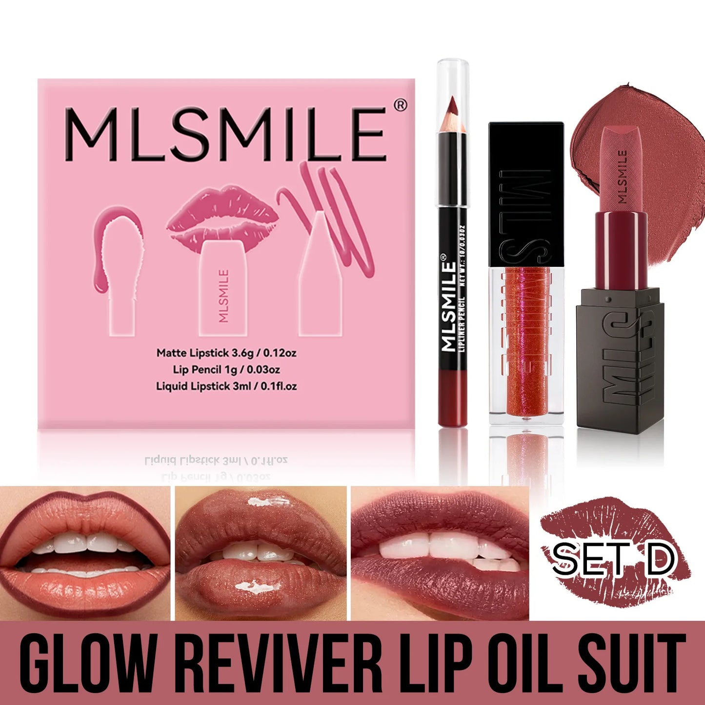MLSMILE Matte Lipstick Set – Velvet Lip Glaze & Liner Kit
