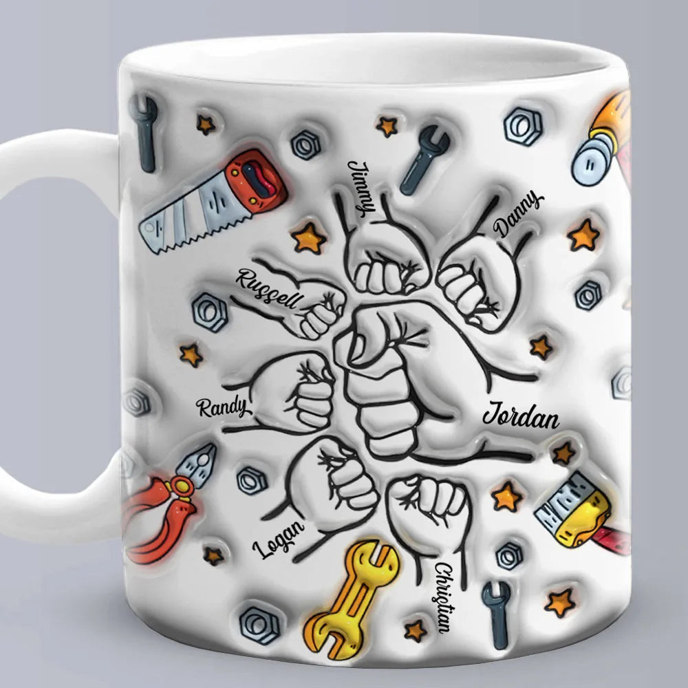 Personalized Dad Mug for Father's Day Custom Name Coffee Cup with 3D Text Effect Custom Name Coffee Cup Gift for Daddy Grandpa Peaceful Pleasures Health and Wellness