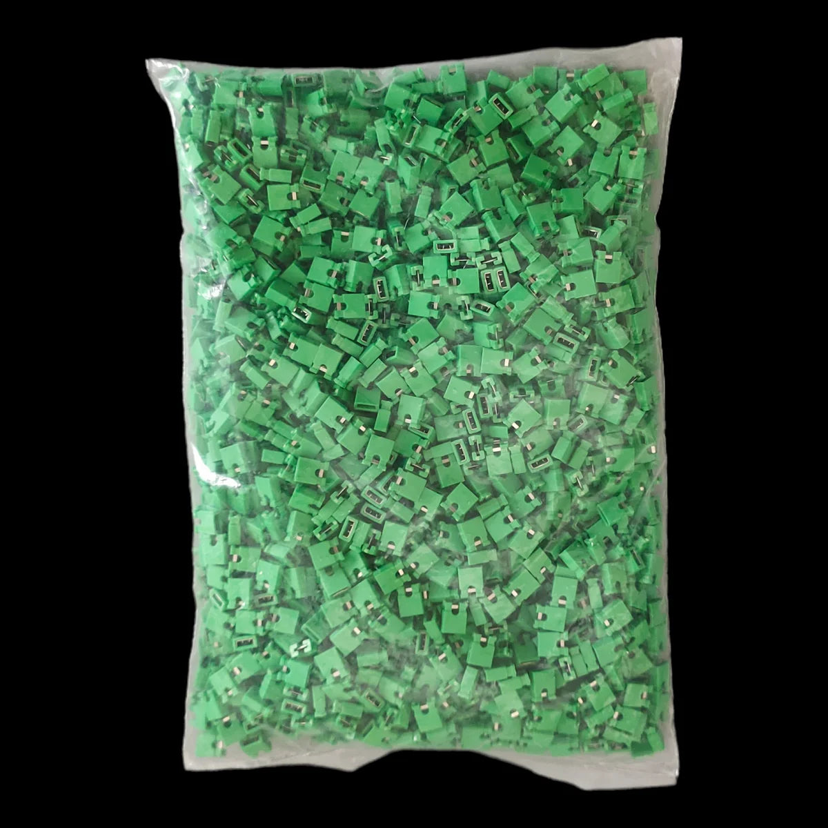 2000PCS/Bag Colorful 2.54mm Standard Computer Jumper Blocks Connector Short Circuit Block Hat Pin Head for Electronic Components Peaceful Pleasures Health and Wellness Green