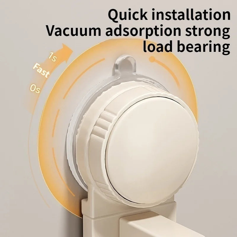 No-Drill Suction Rotating Towel Rack | Folding Double Bar