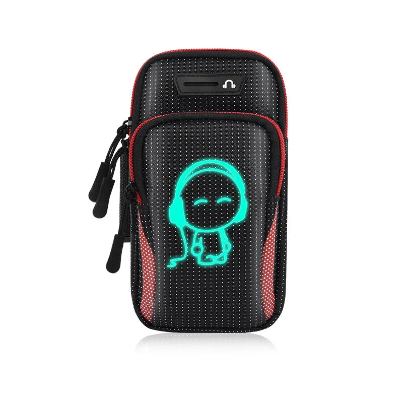 mini cell phone armband for run bags for women phone armband Running racing accessories Bag for mobile phone wrist stand Peaceful Pleasures Health and Wellness Luminous red