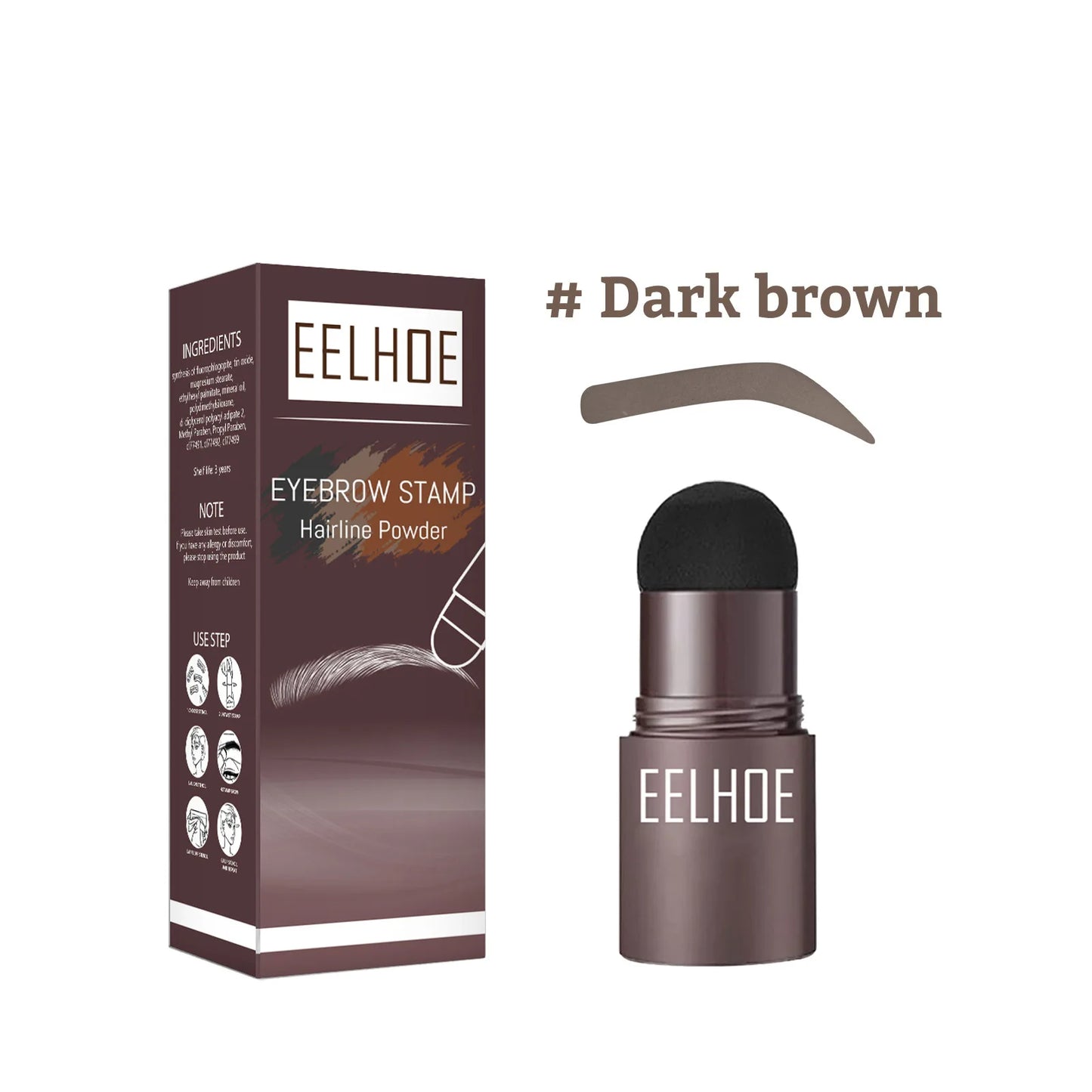 EELHOE Eyebrow Shaping Kit for Waterproof Makeup Peaceful Pleasures Health and Wellness Dark Brown in box