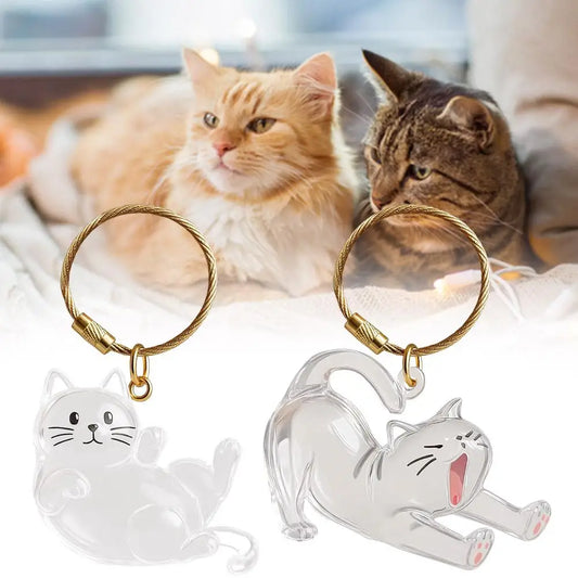 Transparent Cat Keychain Charm – Pet Hair Keepsake Storage Pet Keepsake Charm Oasis Select