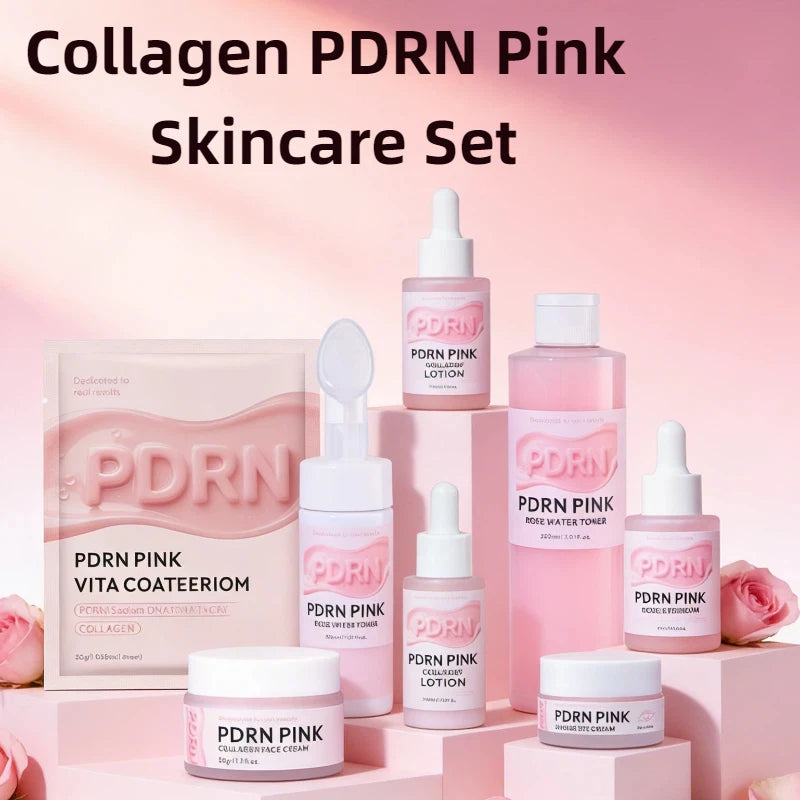 PDRN Pink Skincare Set Salmon Dna Collagen Vita Coating Mask Lift Firm Skin Make Skin Glow Moisturizing Nourishing Skincare Set Peaceful Pleasures Health and Wellness
