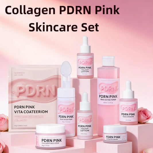 PDRN Pink Skincare Set Salmon Dna Collagen Vita Coating Mask Lift Firm Skin Make Skin Glow Moisturizing Nourishing Skincare Set Peaceful Pleasures Health and Wellness