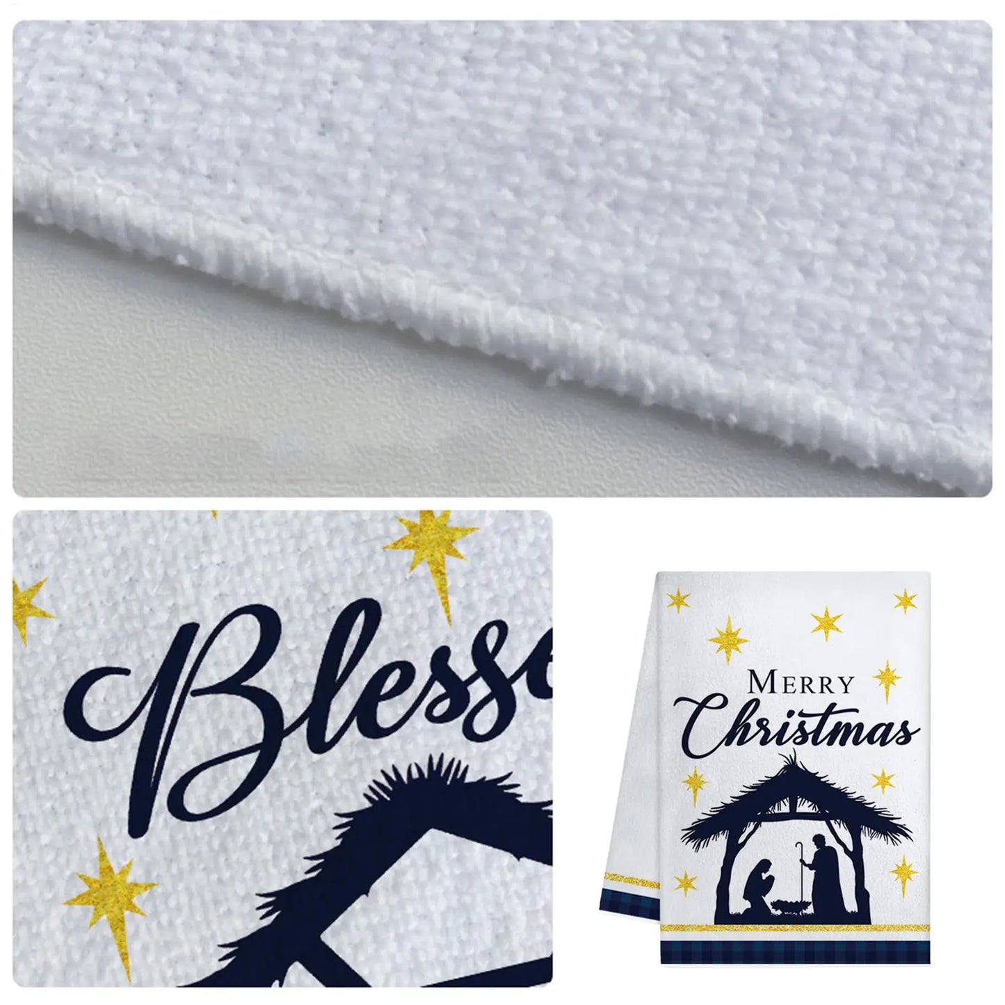 Holiday Towels Nativity Festive Cloth Dry Hand Conveniently Towel For Home Family Festival Daily Decoration Holiday Women Men Peaceful Pleasures Health and Wellness