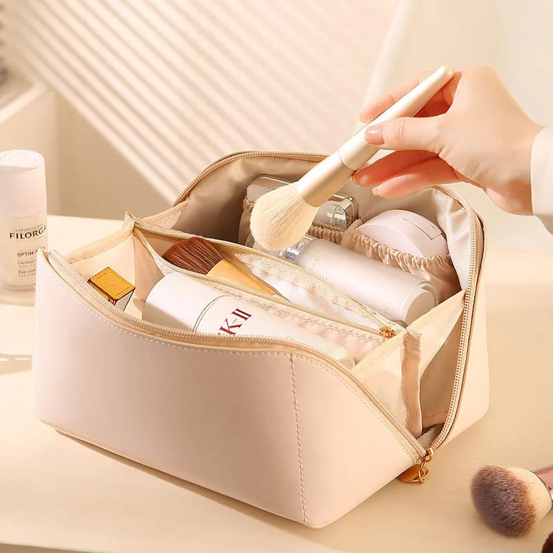 Large Waterproof Makeup Bag – Portable Beauty Organizer Clutch