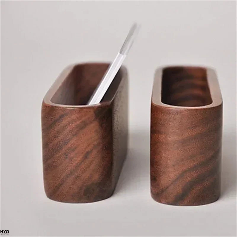 Wooden Business Card Holder Note Display Rack Office Supplies