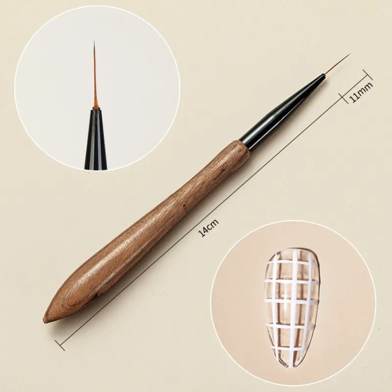 Sandalwood Nail Art Liner Brush – UV Gel Stripe & Detail Pen