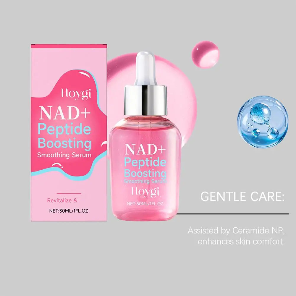 NAD+ Peptide Boosting Smoothing Serum Hyaluronic Acid Brightening Radiant Glow Face Essence Firming Hydrating Serum Peaceful Pleasures Health and Wellness