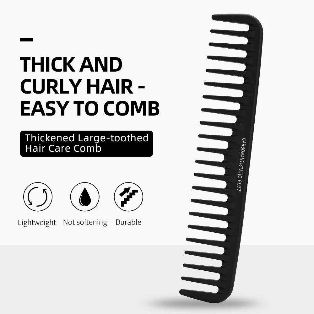 Salon-Grade Carbon Antistatic Comb Styling Tool For Zero-Frizz Straight & Curly Hair, Heat-Resistant, Lightweight, Gift Ready Peaceful Pleasures Health and Wellness