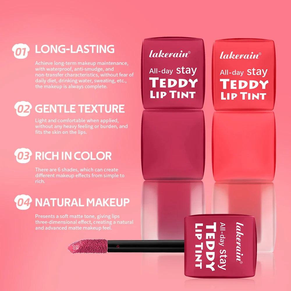 Lakerain 12H Matte Lip Tint Stain – 6 Shades, Waterproof