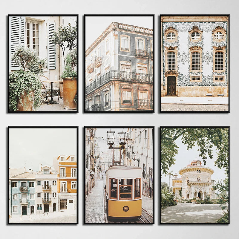 1pc frameless Canvas Painting Portugal European Travel Landscape Poster Neutrals Print Canvas Painting Wall Art Picture for L Peaceful Pleasures Health and Wellness