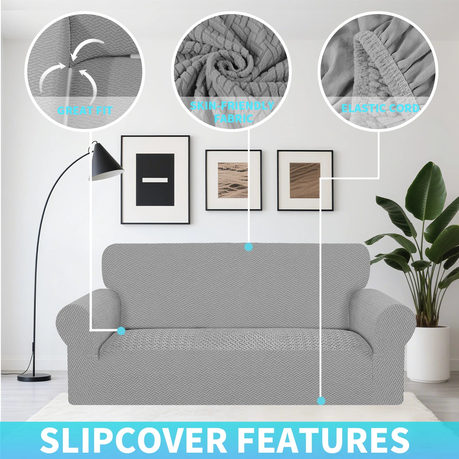 Stretch Sofa Cover Jacquard Spandex Elastic Sofa Slipcovers Couch Covers for Living Room Pets Kids Dogs Furniture Protector Peaceful Pleasures Health and Wellness