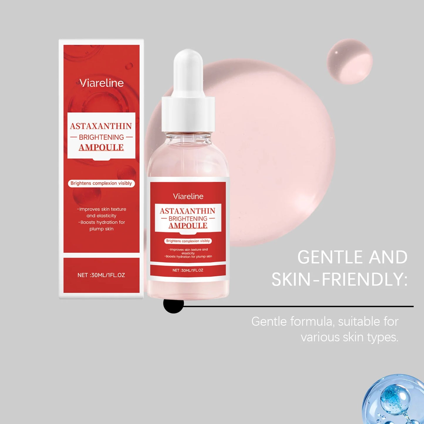 Astaxanthin Serum Hydrating Firming Rejuvenation Repair Reduce Wrinkles Soft Smoothing Fade Fine Lines Facial Brightening Serum Peaceful Pleasures Health and Wellness