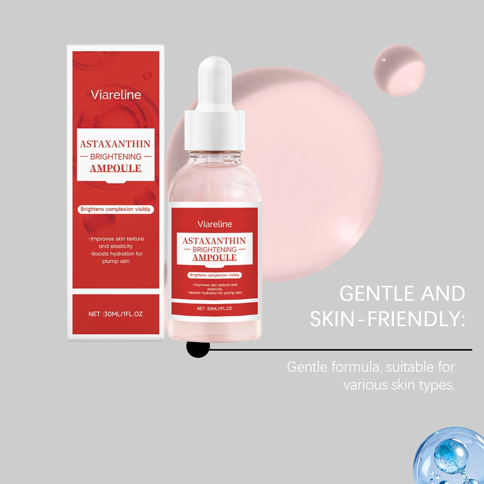Astaxanthin Serum Hydrating Firming Rejuvenation Repair Reduce Wrinkles Soft Smoothing Fade Fine Lines Facial Brightening Serum Peaceful Pleasures Health and Wellness