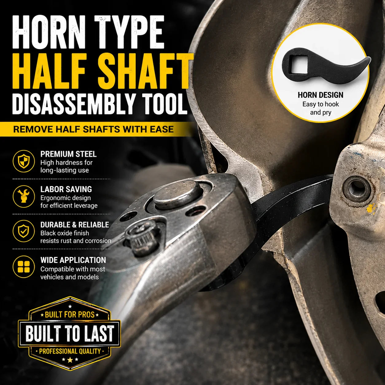 1/2" Bull Horn Pry Bar Adapter – CV Axle & Half Shaft Removal
