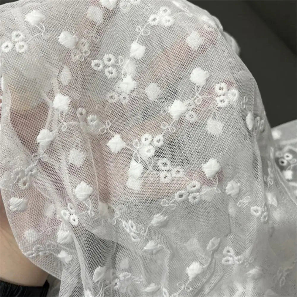 Retro Floral Lace Scarf – Breathable Mesh Shawl for Women