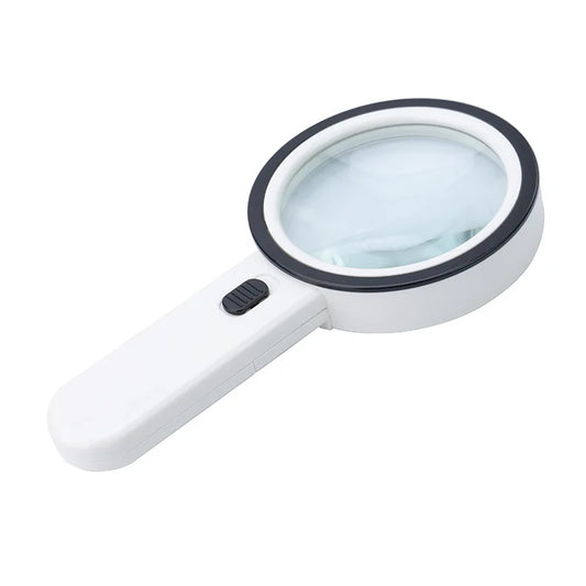 125Mm Handheld Illuminated Magnifying Glass with 12 Led Lights Reading Magnifier for Coins Insect Inspection Jewelry Loupe Peaceful Pleasures Health and Wellness 107mm