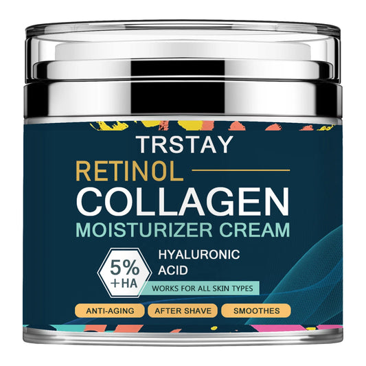 Mens Face Moisturizer Cream, Face Collagen Cream with Hyaluronic Acid Day and Night Nourishing and Moisturizing for Man (50ml 1. Peaceful Pleasures Health and Wellness 50G