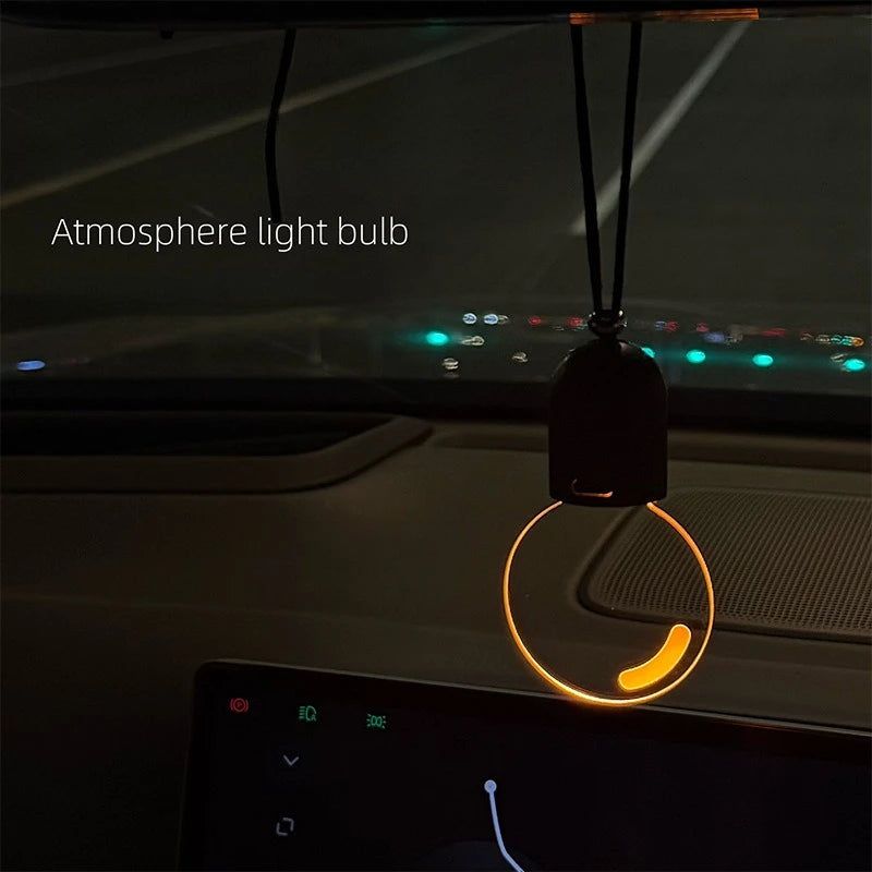 Retro Acrylic Light Bulb Car Pendant | Breathing LED Decor Car Pendant Ornament Peaceful Pleasures Health and Wellness