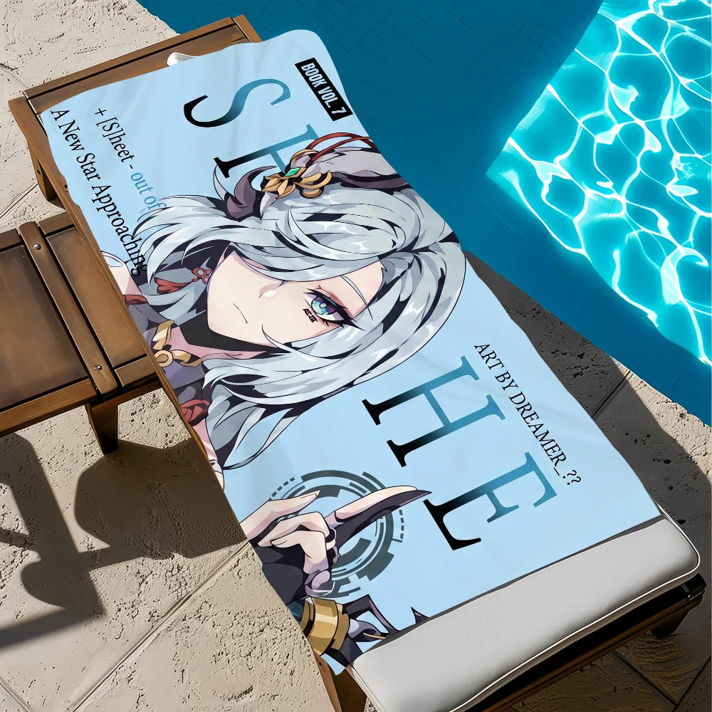 Anime Girl Quick-Dry Beach Towel | Soft Microfiber Pool Towel Quick-Dry Beach Towel Peaceful Pleasures Health and Wellness z2 STJ80x160CM