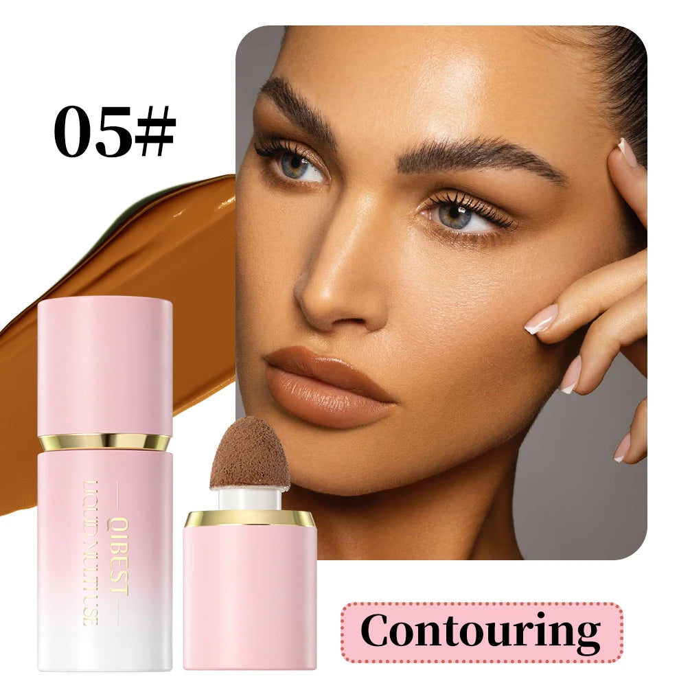 QIBEST Liquid Blush Natural Cream Cheek Eye Tint Blush Multi-use Makeup Stick Liquid Contouring Highlighter Brighten Cosmetics Peaceful Pleasures Health and Wellness 05