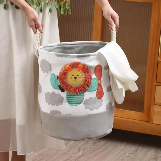 Household Children's Plush Doll Storage Basket With Large Capacity Baby Doll Folding Storage Bucket Clothes Basket Multi-Purpose Peaceful Pleasures Health and Wellness