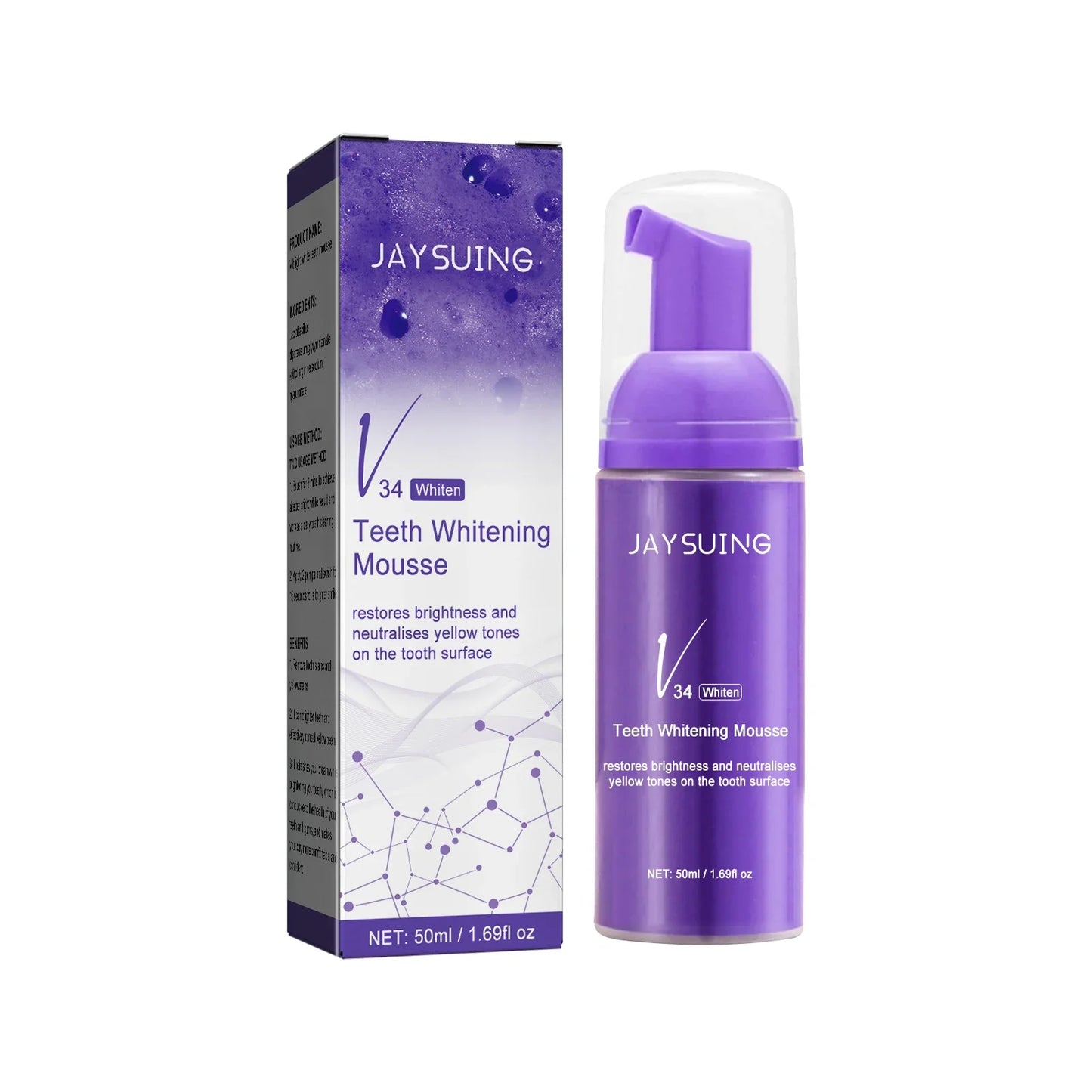 V34 Whitening Toothpaste Mousse – Stain Removal & Fresh Breath
