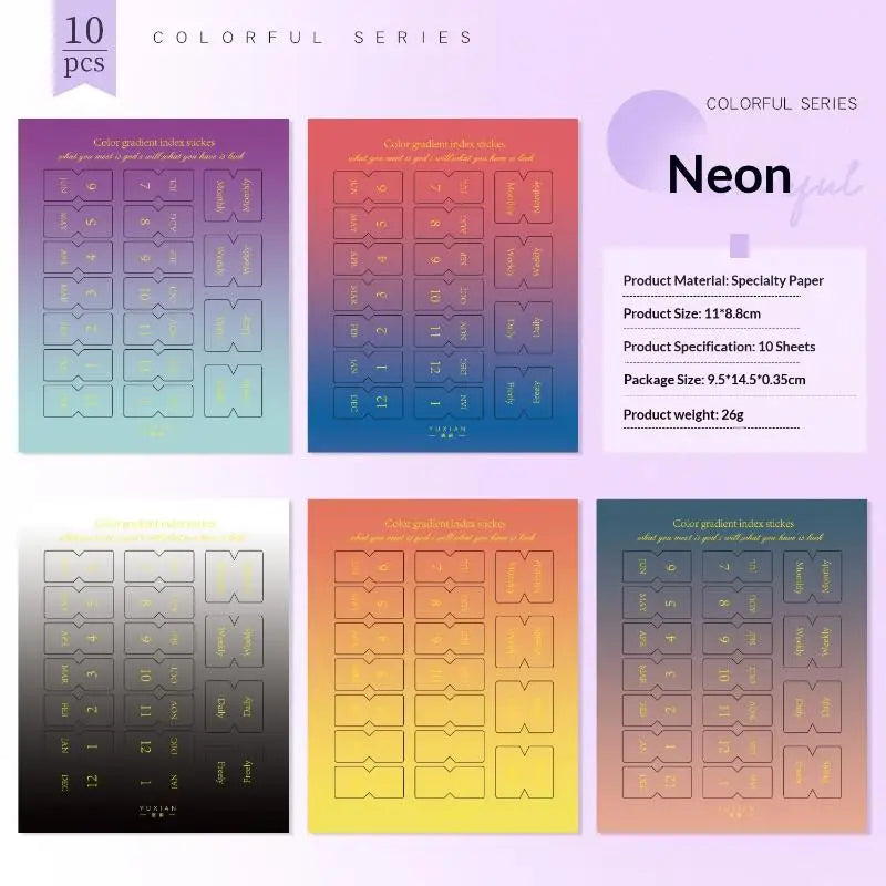 Monthly Separator Tab Stickers for Planners & Notebooks | 10/20 Sheets