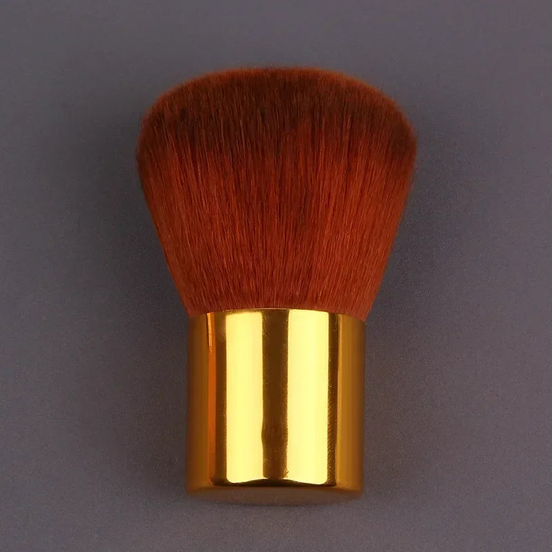 Makeup Brush Beauty Tool - 1Pcs Foundation, Blush, Concealer, Contour, Highlight, Cheek Brush for Blending, Round Angled Top Peaceful Pleasures Health and Wellness golden