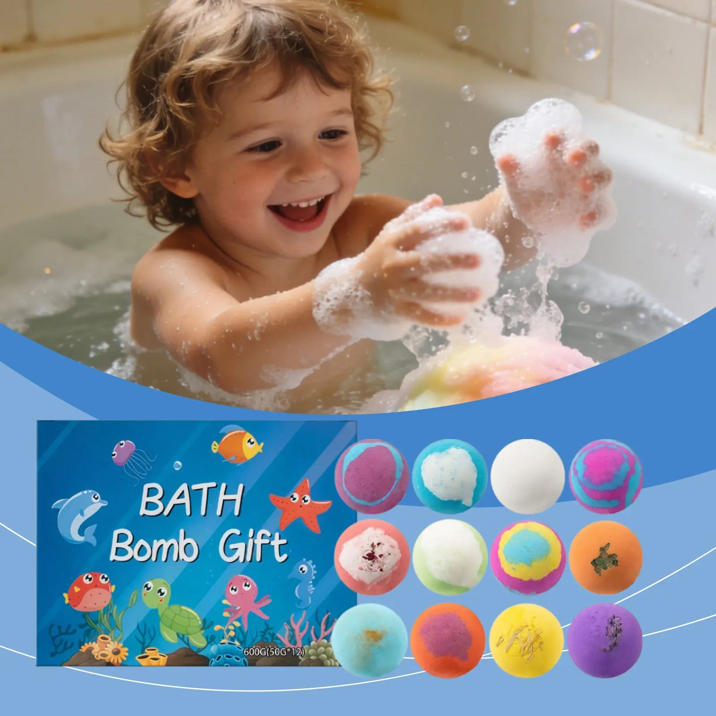 Toy Bath Bomb Gift Set Box – Moisturizing & Gentle Daily Bathing