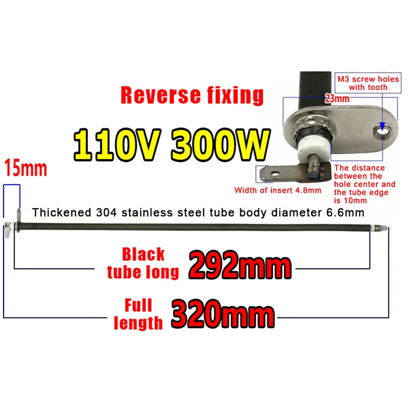 300W–400W Oven Heating Element Replacement Tube | 110V/120V