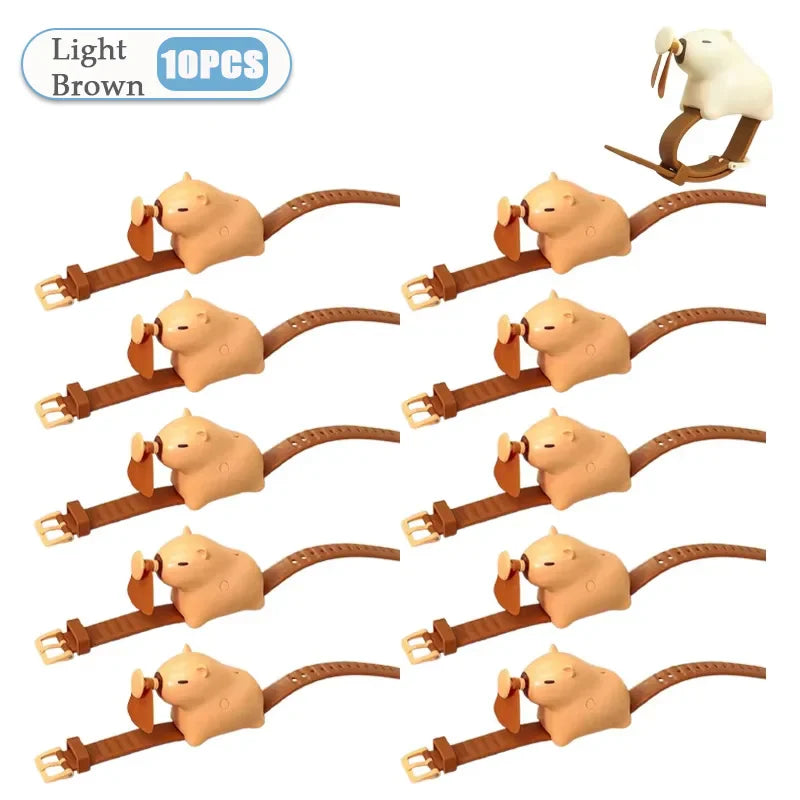 Capybara Wrist Fan – USB Rechargeable Wearable Watch Fan