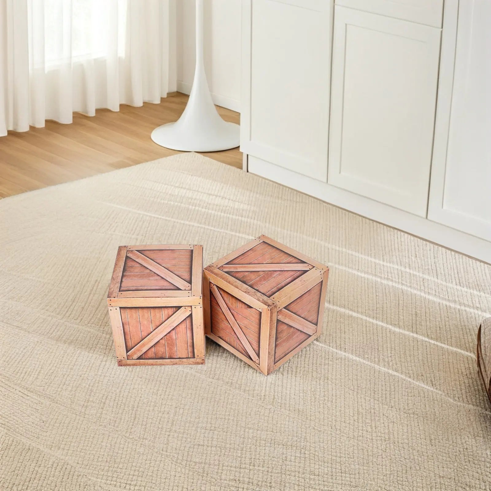 2Pcs Western Themed Party Supplies Simulation Wooden Box Decor Cowboy Party Decoration Creative Rustic Props Cowboy Props Peaceful Pleasures Health and Wellness other