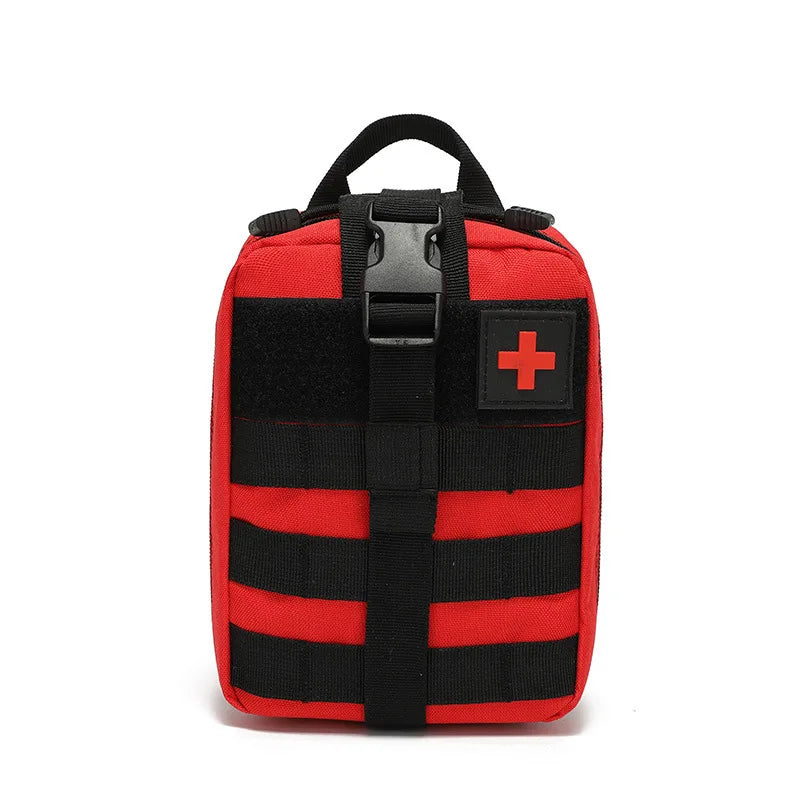 Outdoor Camping Hiking Hunting Mountaineering Emergency Tactical First Aid Kit Peaceful Pleasures Health and Wellness red