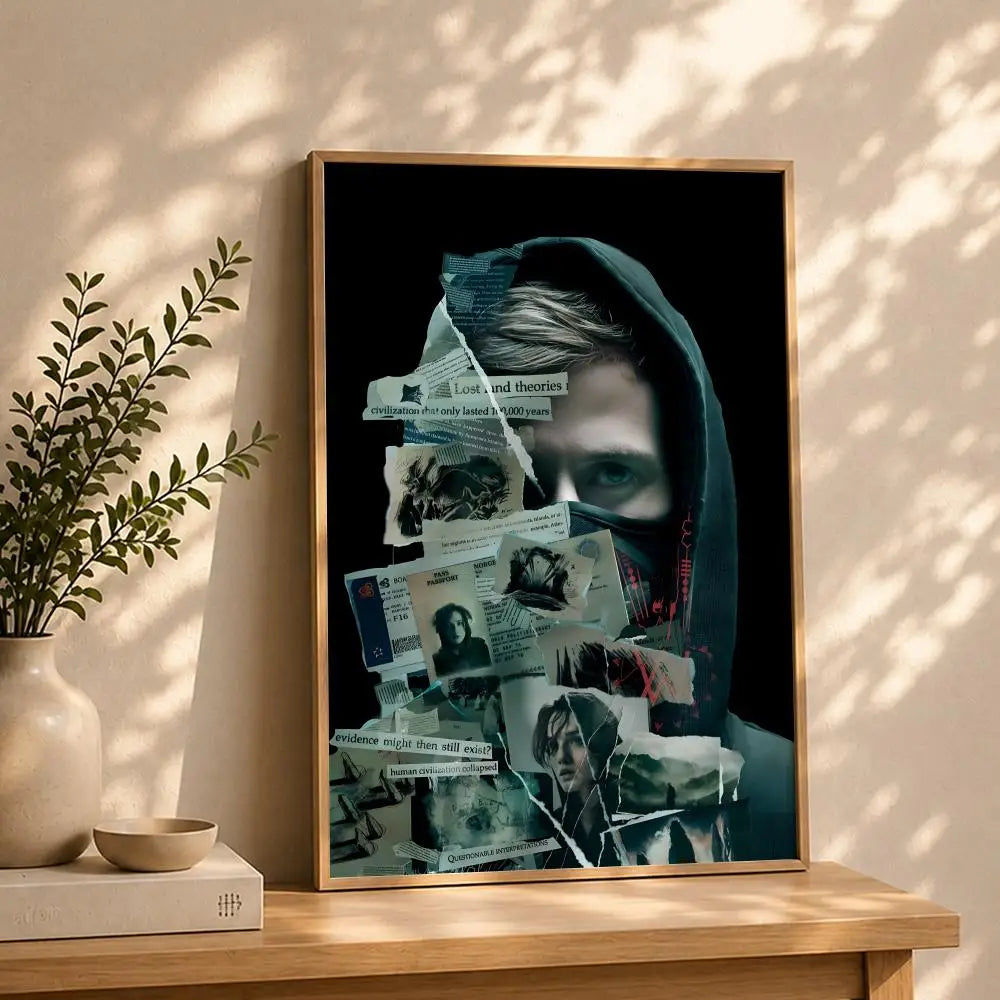 Alan Walker HD Self-Adhesive Waterproof Wall Art Poster Wall Art Poster Peaceful Pleasures Health and Wellness White14 21X30cmNoframe