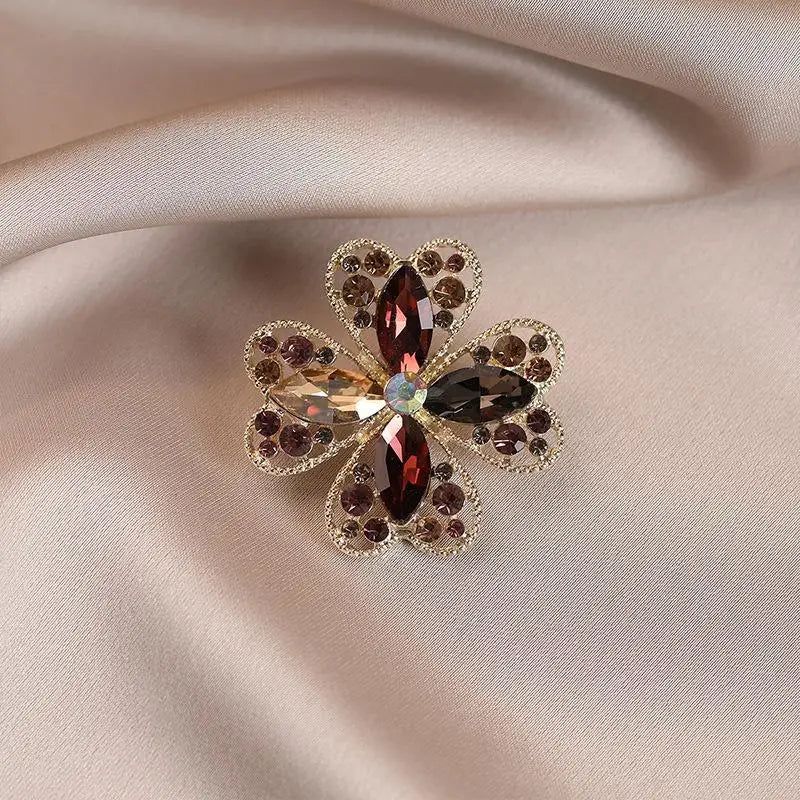Rhinestone Crystal Brooch Pin – Vintage Women's Jewelry Gift Rhinestone Brooch Pin Peaceful Pleasures Health and Wellness A9
