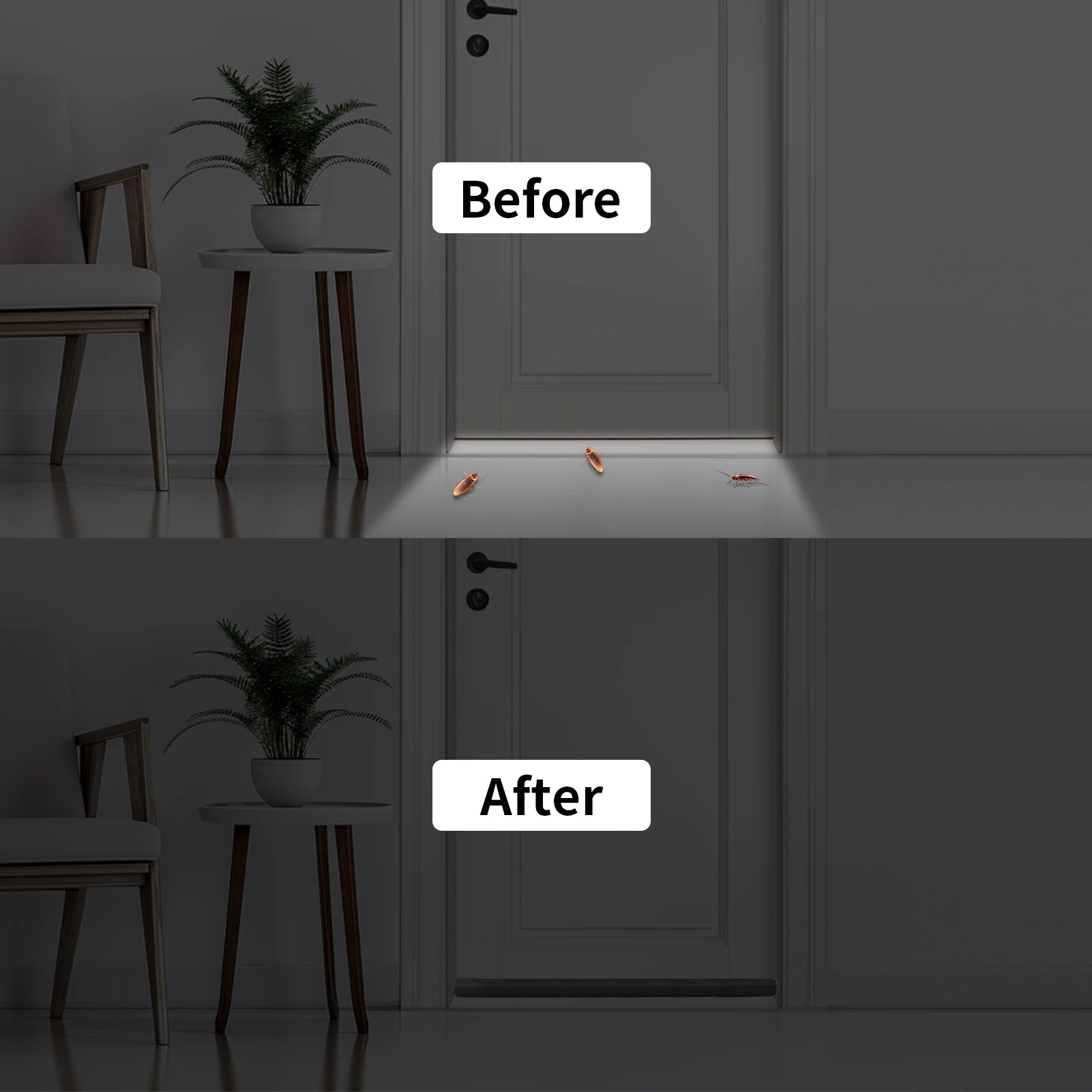 Windproof Seal Strip Draught Excluder Stopper Door Bottom Guard Double Protector Doorstop Dustproof Blocker Sealer Soundproof Peaceful Pleasures Health and Wellness