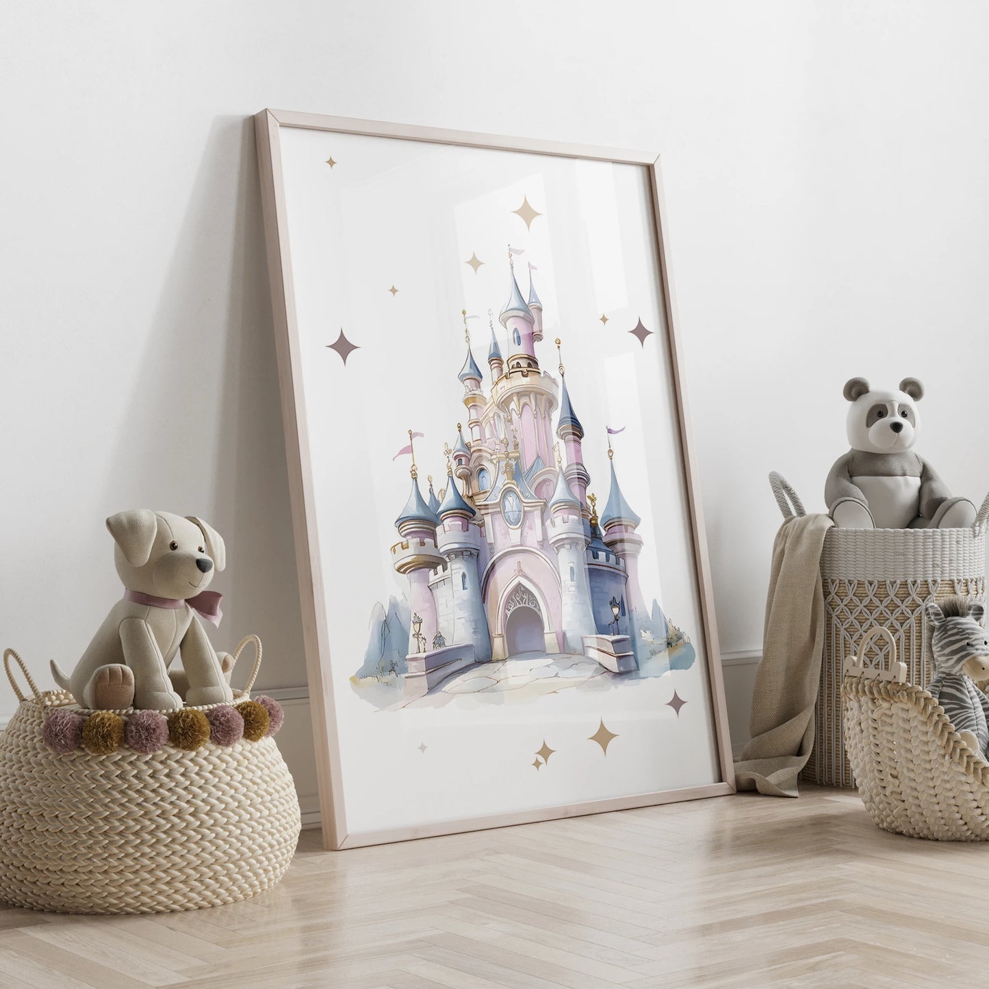 3-Piece Unicorn Castle Canvas Wall Art | Kids Room Decor