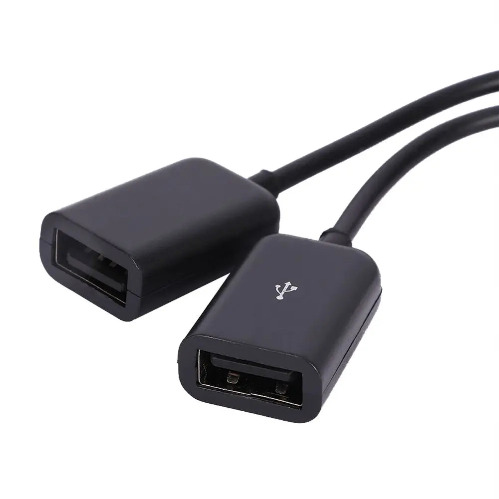 2-in-1 USB Male to Female OTG Adapter Hub Splitter USB 2.0