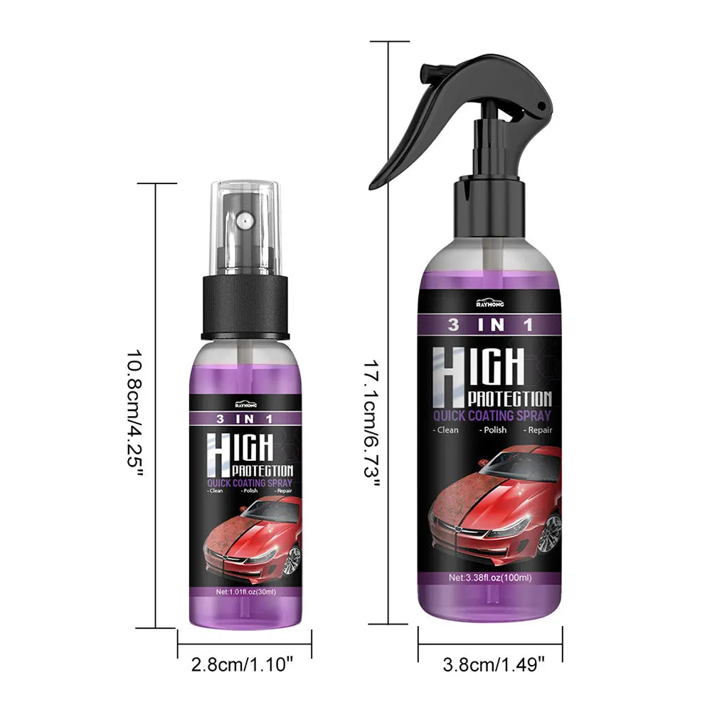 3 in 1 High Protection Quick Ceramic Coating Nano Spray Car Coating Wax Polishing Spray Plastic Refresh Fast Fine Scratch Repair Peaceful Pleasures Health and Wellness