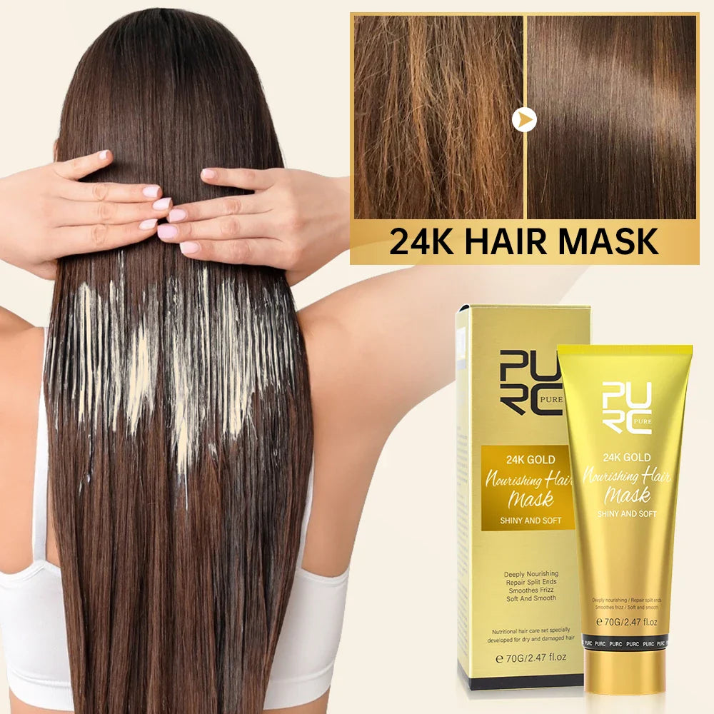 PURC 24K Nano Gold Hair Mask – Argan Oil & Shea Butter 70g